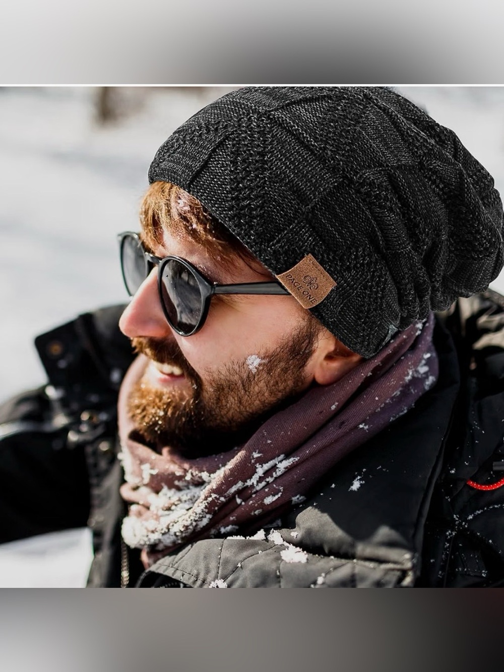 Black Slouchy Knit Beanie – Unisex Winter Hat – NEW